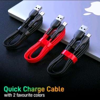 Mofit M180 2 Meter & 3 Meter Kabel Data Type-C & Micro USB Fast Charging Type-C 2 Meter Hitam