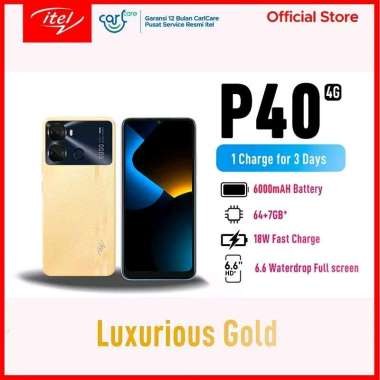 itel P40 6000mAh RAM 7GB 4+3GB/64GB GARANSI RESMI Luxurious gold