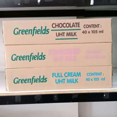 GREENFIELDS 105 ML 105ML FULLCREAM COKLAT STROBERI SUSU UHT DUS KARTON / SUSU GREENFIELDS 105ML (1DU