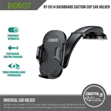 Robot RT-CH14 Car Phone Holder HP Mobil Otomatis Dashboard Suction Cup