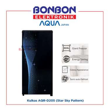 AQUA Kulkas 1 Pintu AQR D205M SB / AQRD 205 MSB / AQR D205MSB / AQRD205 165 L