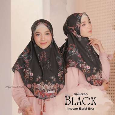 Hijabwanitacantik - Instan Baiti Ery BM45.56 Black | Hijab Instan