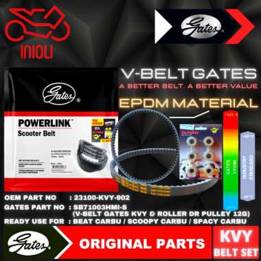 VAN BELT GATES V BELT V-BELT VBELT BELT SET GATES POWERLINK ROLLER DR PULLEY BEAT SCOOPY SPACY CARBU