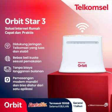 Telkomsel Orbit Star 3 Modem WiFi 4G High Speed Bonus Data 50GB