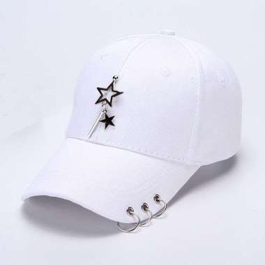 PROMO - Topi Distro Pria Dan Wanita/Topi Unisex Besi Cincin Hip-Hop Kasual New Model/Topi Anting Kor