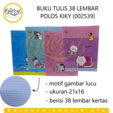5 PCS BUKU TULIS 38 LEMBAR POLOS KIKY NOTEBOOK BUKU CATATAN SEKOLAH (002539)