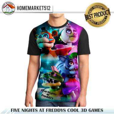 Kaos Pria Five Nights At Freddyds Cool 3D Games Kaos Unisex Dewasa Big Size XXL