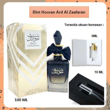 Parfum Arab Dubai Wanita Pria Ard Al Zaafaran Bint Hooran Hitam Emas 5ml 10ml 100ml 100ml