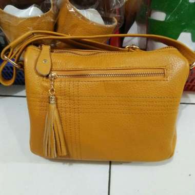 Bossindo Tas wanita Kulit Asli Garut ukuran S Kuning