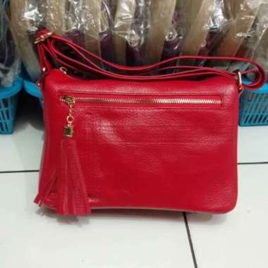 Bossindo Tas wanita Kulit Asli Garut ukuran S Maroon