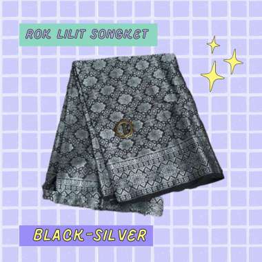 Rok Lilit Motif Mewah / Rok Lilit Songket Tenun dan Aneka Warna Lainnya Hitam Silver
