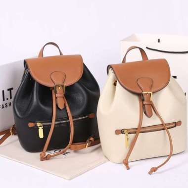 Bossindo ransel kulit wanita - tas ransel kulit wanita - backpack kulit jeruk