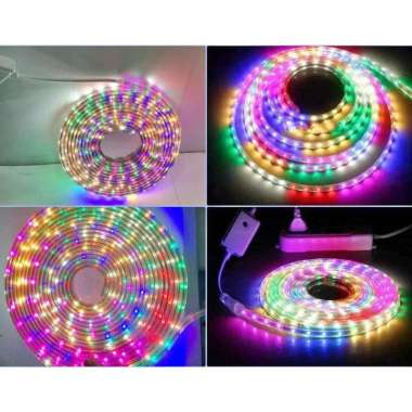 lampu hias led strip lampu selang RGB warna warni kedip kedip 10 meter dengan kontroller