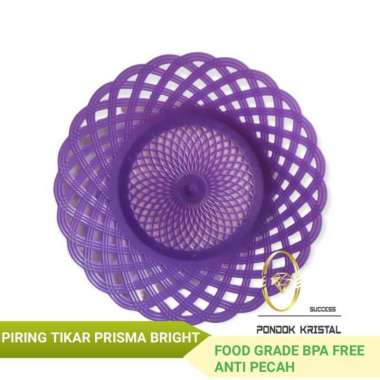 PIRING ROTAN PLASTIK ISI 6 PCS / PIRING ROTAN PLASTIK ANYAMAN 24 CM PR Ungu Paket 6 pcs