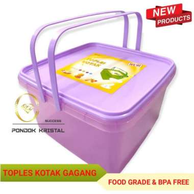 Toples Kotak Gagang Plastik Panjang 20Cm Lebar 11Cm / Tempat Kue Lapis Ungu Paket 1 Piece