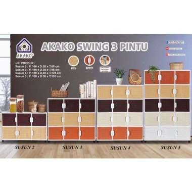 Lemari Plastik Akako Swing 3 Pintu 5 Susun