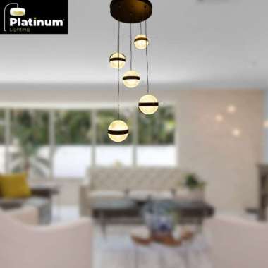 Lampu Hias Bulat Kaca Lampu Bola Kristal 5 Chandelier LED