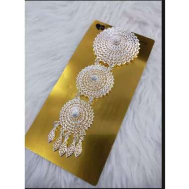 bros kerudung jurai 3 susun perak model jurai bulat - bros kebaya 3 susun Silver