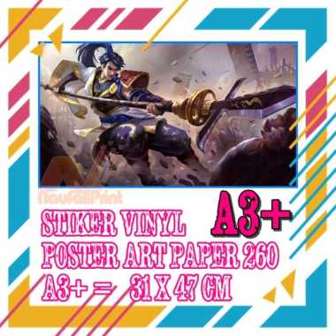 Poster Stiker zilong Mobile Legend Karakter Legends Gamer Game ML Ukuran A3+ A4 A5 A6 Vol-36 NO-8 Poster