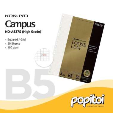 KOKUYO Campus Paper Refill Loose Leaf B5 Kertas isi Ulang Binder A837S