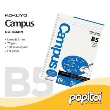 KOKUYO Campus Paper Refill Loose Leaf B5 Kertas isi Ulang Binder 836BN