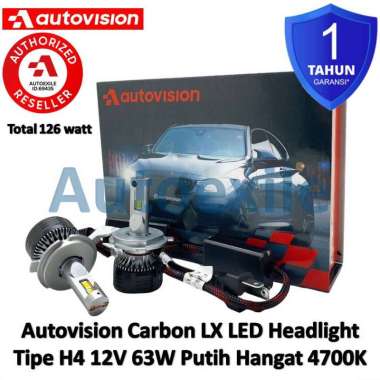 Autovision Carbon LX LED Headlight H4 12V Putih Hangat 4700K Warm White Lampu Depan Mobil High Beam