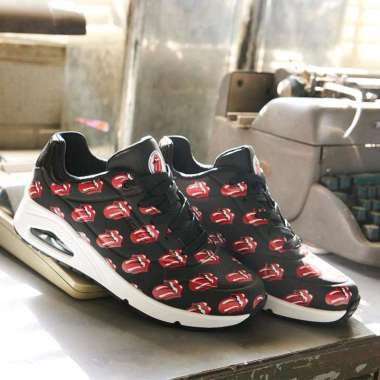 Skechers Uno Rolling Stone Women's Sneakers Shoes Black Original 37