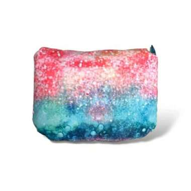 Jas Hujan Twins19 Saku Kangguru Pria Wanita Motif - Tetris Merah Buble Pink