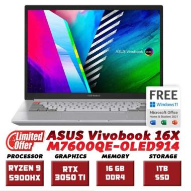 ASUS Vivobook 16 OLED914 Ryzen 9 5900HX RTX 3050 TI 16" 4K 1TB W11+OHS