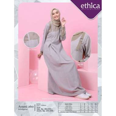DRESS ONLY ETHICA AYUMI 260 DARK SLATE AYUMI 260 EUCALYPTUS (DO) GAMIS DEWASA GAMIS KELUARGA MUSLIM