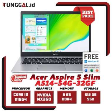 Acer Aspire 5 A514-54G-32GF i3-1115G4 8GB 512GB MX350 14.0 HD W11 OHS