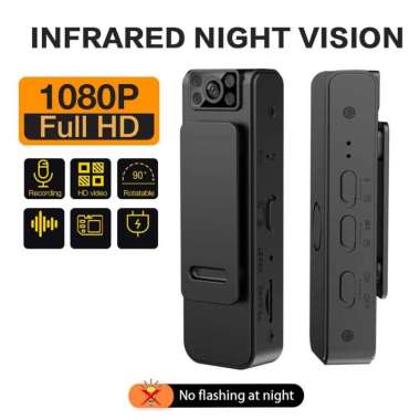 1080P HD Kamera Mini Kamera Body Spy Camera Infrared / Webcam Hitam