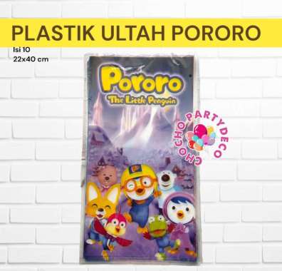 Plastik Ulang Tahun PORORO isi 10 / Plastik Ultah Anak PORORO Ukuran Sedang Pororo