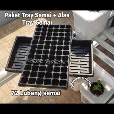 paket tray semai plus alas tray semai lubang 72 free bibit Multicolor
