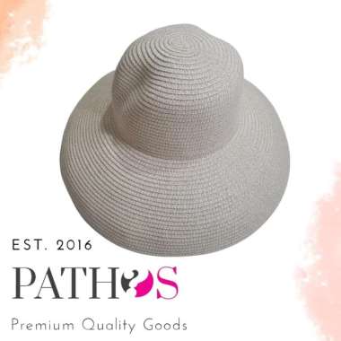 Topi Pantai Wanita Jamur Polos Import Cream