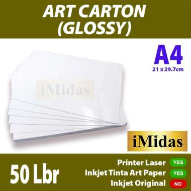 kertas karton glossy / art carton isi 50 lembar a4 Multicolor