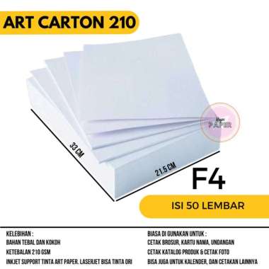 art carton 210 gsm f4 isi harga 50 lembar / art carton f4 210 gsm Multicolor