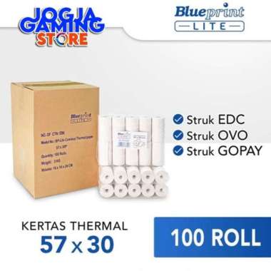 kertas thermal murah kasir ppob blueprint lite 57x30 , 58x30 - 1 dus Multicolor