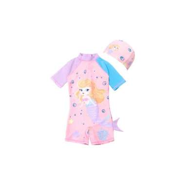 OEM ONE-P587 Baju Renang Anak Perempuan Karakter Mermaid Set Topi / Swimsuit Kids Dino Unisex / Paka