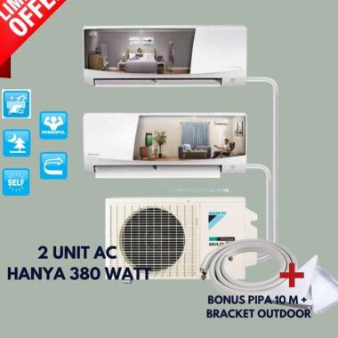 [FLASH SALE] AC DAIKIN MULTI S INVERTER BONUS PIPA 10M + BRACKET OUTDOOR 2MKC30RVM(0.5 PK + 0.5 PK)