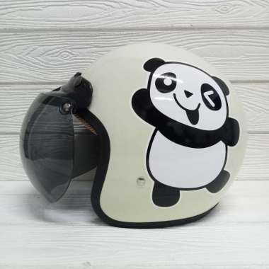 HELM BOGO DEWASA BERUANG GLOSSY KACA CEMBUNG WINK CREAM