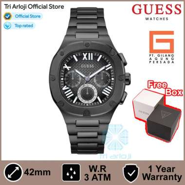 GUESS Watches GW0572G3 Original HEADLINE - Jam Tangan Pria Analog - Black Stainless Steel