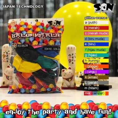 Balon Metalik Polos Warna/i Merah