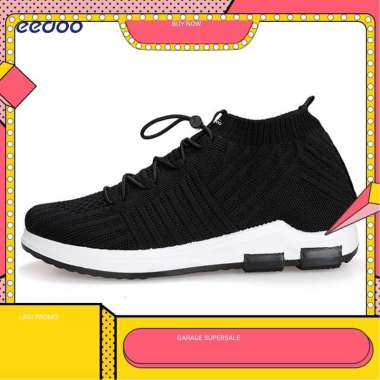 Sepatu Pria Casual Sneakers Fashion Shoes Tali TR102-A 40 Hitam Polos