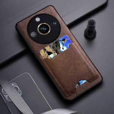 CASING REALME 11 PRO PLUS 5G CASE REALME 11 PRO 5G LEATHER SLOT CARD REALME 11 PRO PLUS 5G COKLAT