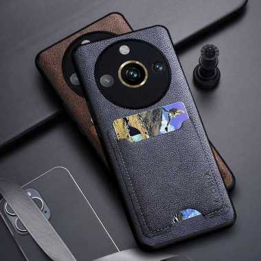 CASING REALME 11 PRO PLUS 5G CASE REALME 11 PRO 5G LEATHER SLOT CARD REALME 11 PRO PLUS 5G HITAM
