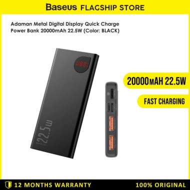 Baseus Adaman Powerbank Metal Digital Display Quick Charge 20000mAh Black-New