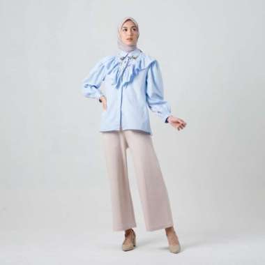 Jenna & Kaia - Bria Top Powder Blue Multicolor