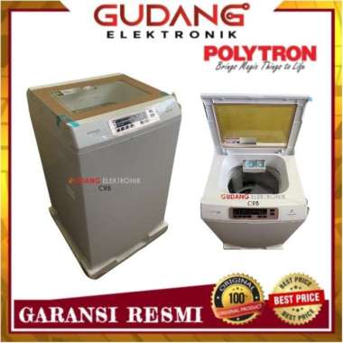 MESIN CUCI 1 TABUNG POLYTRON PAW 1028 Y/W TOP LOAD POLYTRON PAW-1028