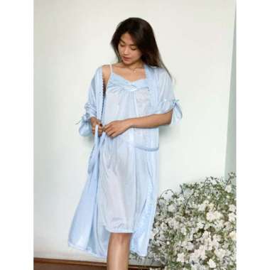 Kimono Tidur Hst (Include Daster Singlet) 'Sky Blue